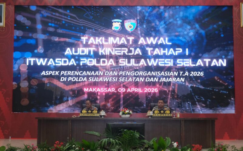 Wakapolda Sulsel Buka Audit Kinerja Itwasda Tahap I 2026, Perkuat Akuntabilitas dan Kinerja Organisasi