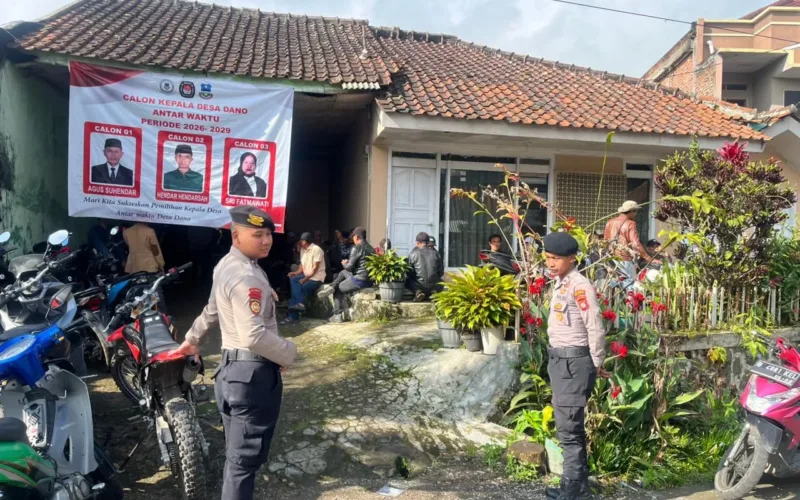 Pengamanan Ketat Pilkades PAW Desa Dano, Polres Garut Bersama Polsek Leles Pastikan Situasi Aman dan Kondusif