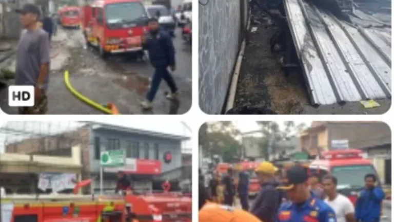 Kebakaran Hebat Hanguskan Toko Material dan Mebel dua Unit Mobil Terbakar,Damkar Gerak Cepat Selamatkan 4 Truk