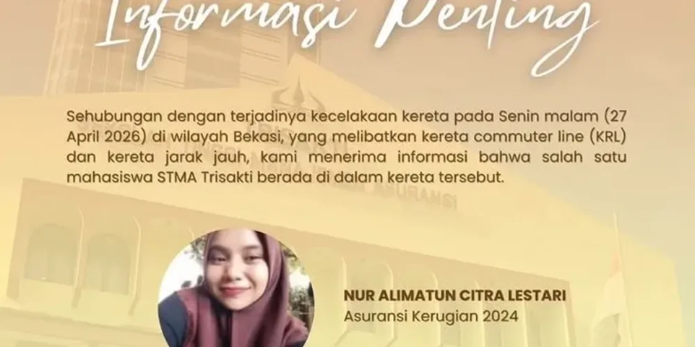 Mahasiswi STMA Trisakti Hilang Usai Kecelakaan Kereta Bekasi