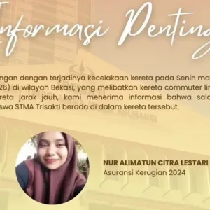 Mahasiswi STMA Trisakti Hilang Usai Kecelakaan Kereta Bekasi