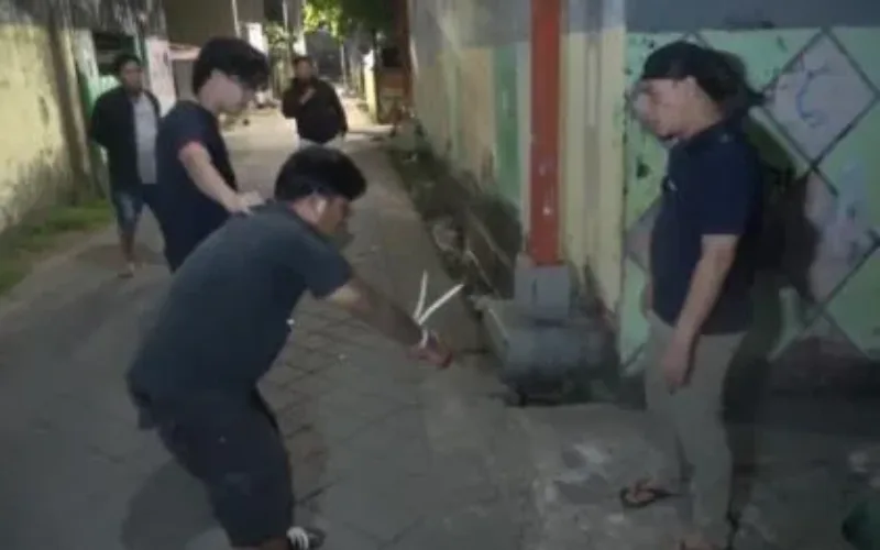 Gerak Cepat, Pelaku Penebasan di Jalan Harimau Makassar Berhasil di Amankan Tim Brimob Polsek Mamajang 