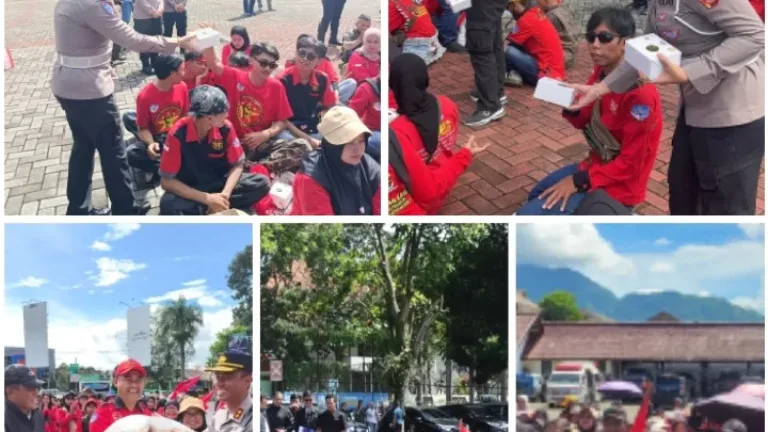 Polres Garut Kawal Aksi May Day Secara Humanis, Ratusan Buruh Sampaikan Aspirasi