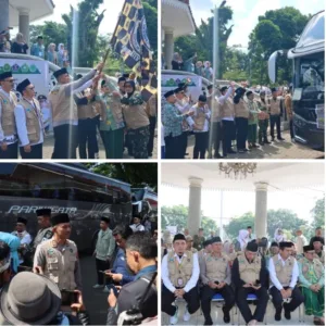 Kapolres Garut Pimpin Pengamanan dan Pelepasan Calon Jemaah Haji Kabupaten Garut Tahun 1447 H / 2026 M