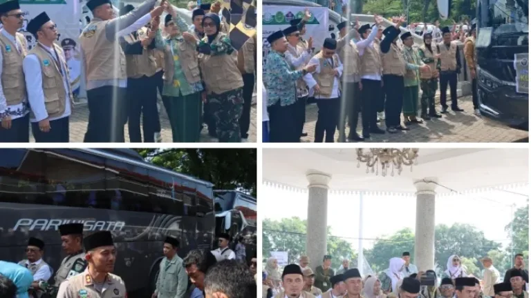 Kapolres Garut Pimpin Pengamanan dan Pelepasan Calon Jemaah Haji Kabupaten Garut Tahun 1447 H / 2026 M