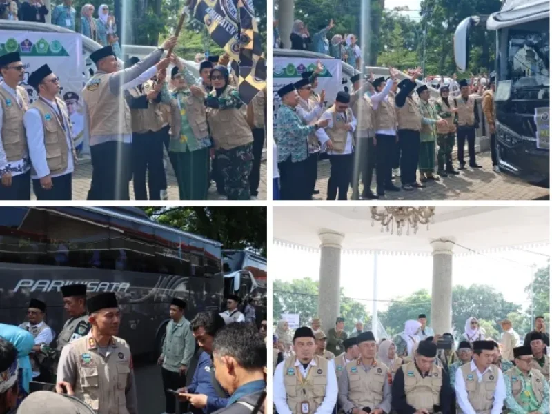 Kapolres Garut Pimpin Pengamanan dan Pelepasan Calon Jemaah Haji Kabupaten Garut Tahun 1447 H / 2026 M