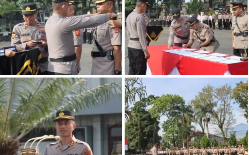 Kapolres Garut Pimpin Upacara Sertijab Wakapolres dan Kapolsek Jajaran Serta Pelepasan Purna Tugas Personel Polri