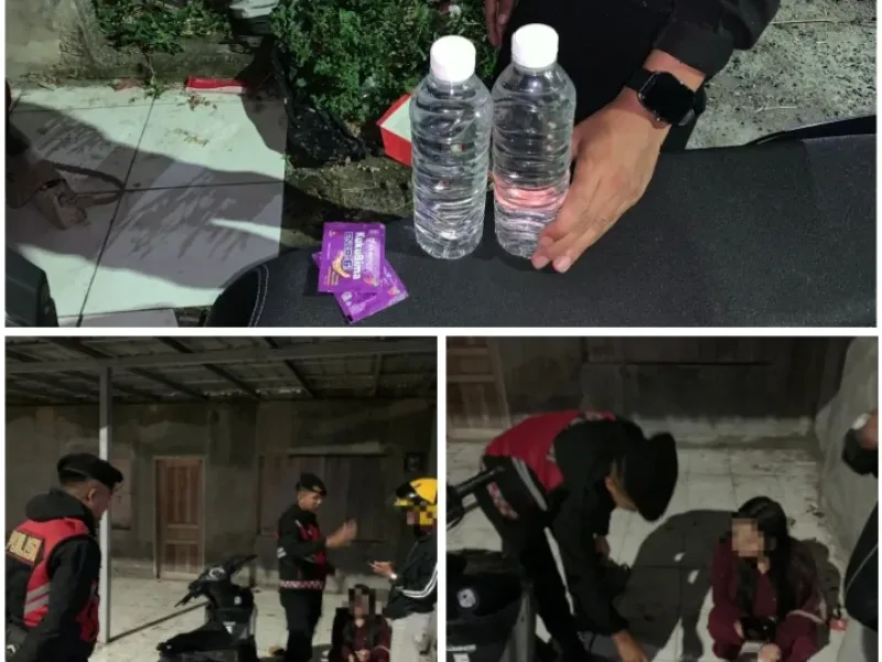 Patroli Presisi Sat Samapta Polres Garut Amankan Pasangan Muda-Mudi Konsumsi Miras di Malam Hari