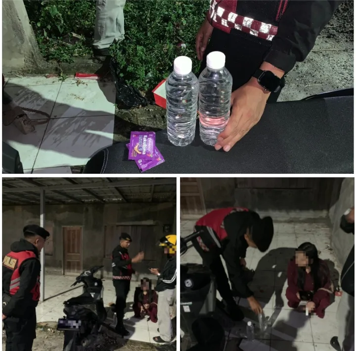 Patroli Presisi Sat Samapta Polres Garut Amankan Pasangan Muda-Mudi Konsumsi Miras di Malam Hari