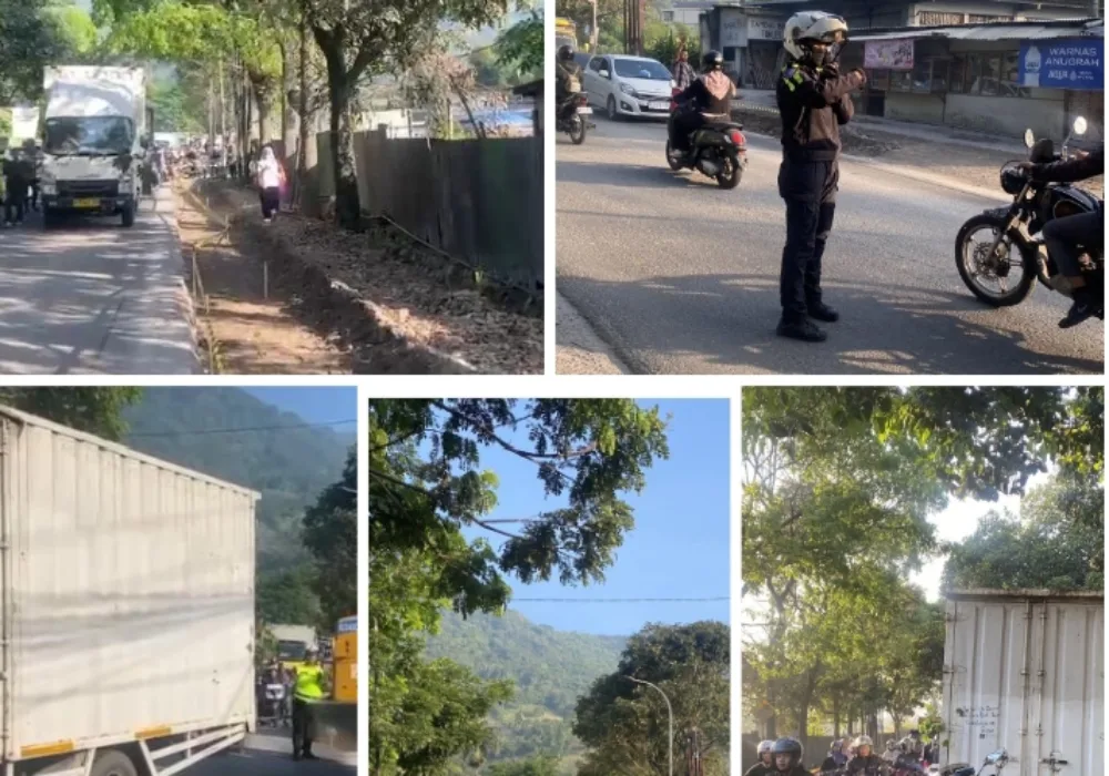 Truk Mogok Picu Kemacetan Parah di TPA Pasir Bajing Leles, Polisi Sigap Lakukan Evakuasi dan Pengaturan Lalu Lintas