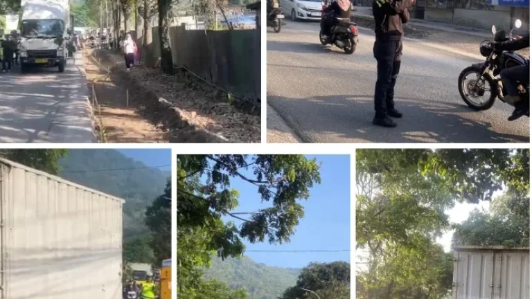 Truk Mogok Picu Kemacetan Parah di TPA Pasir Bajing Leles, Polisi Sigap Lakukan Evakuasi dan Pengaturan Lalu Lintas
