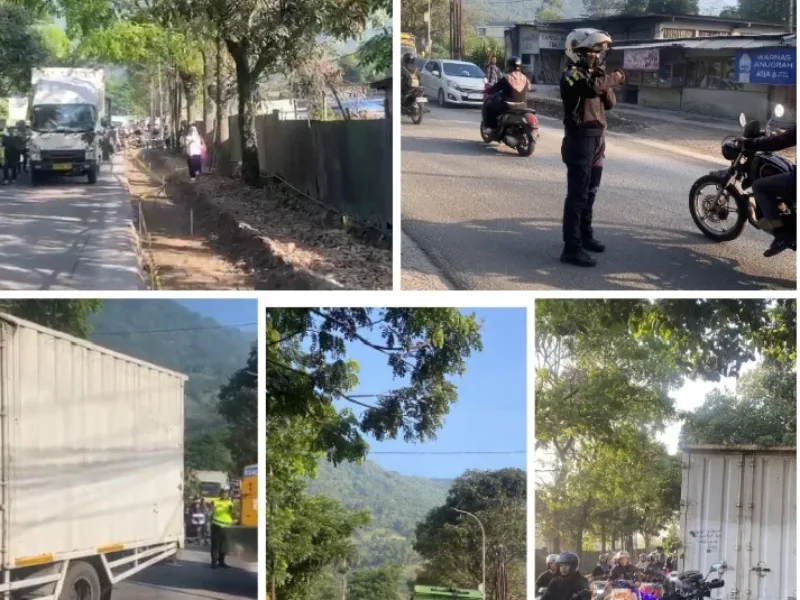 Truk Mogok Picu Kemacetan Parah di TPA Pasir Bajing Leles, Polisi Sigap Lakukan Evakuasi dan Pengaturan Lalu Lintas