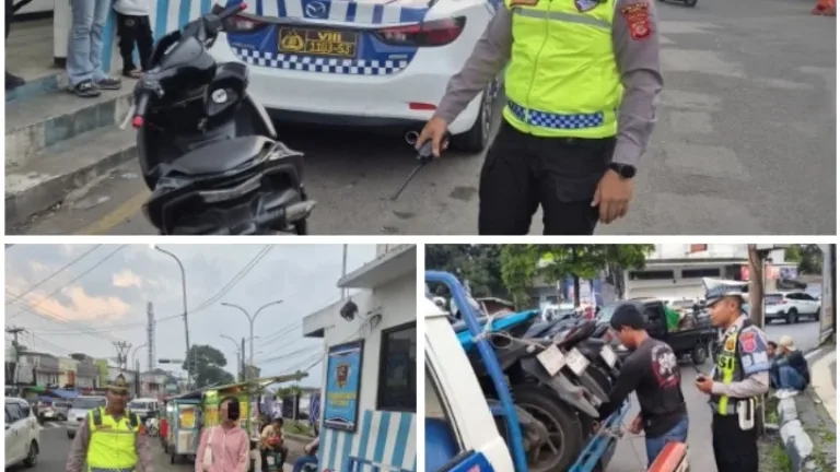 Satlantas Polres Garut Tindak Tegas Knalpot Brong, 10 Motor Diamankan dalam Razia Siang Hari