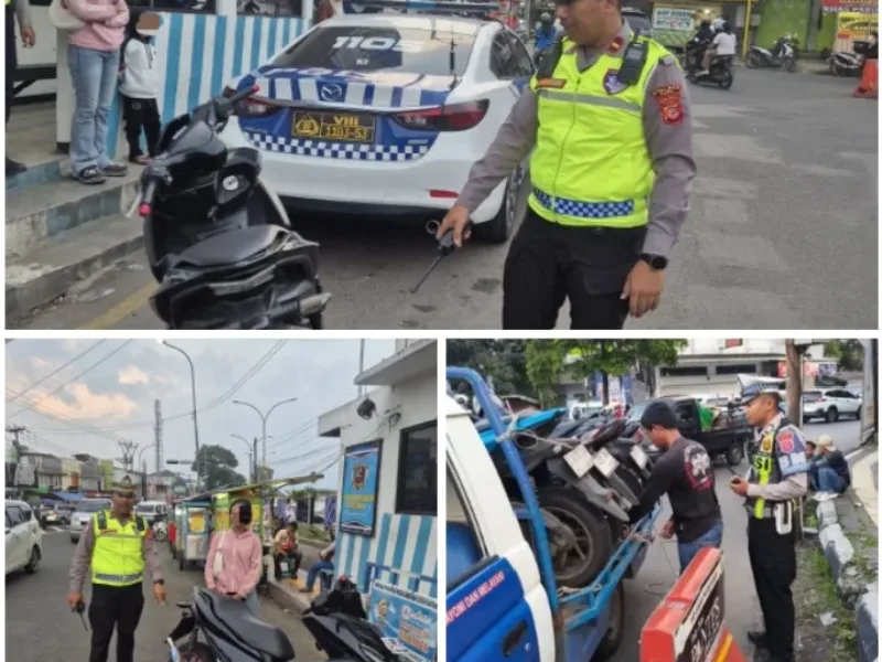 Satlantas Polres Garut Tindak Tegas Knalpot Brong, 10 Motor Diamankan dalam Razia Siang Hari