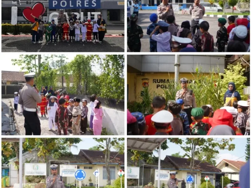 Satlantas Polres Garut Tanamkan Keselamatan Berlalu Lintas Sejak Dini Lewat Program Polisi Sahabat Anak