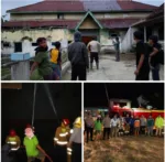 Gerak Cepat Polsek Pasirwangi Bersama Damkar Padamkan Kebakaran GOR di Pasirwangi