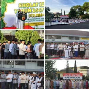 Polres Garut Gelar Sholat Idul Adha Bersama, Hangatkan Kebersamaan dengan Sajian Makanan Gratis untuk Jamaah