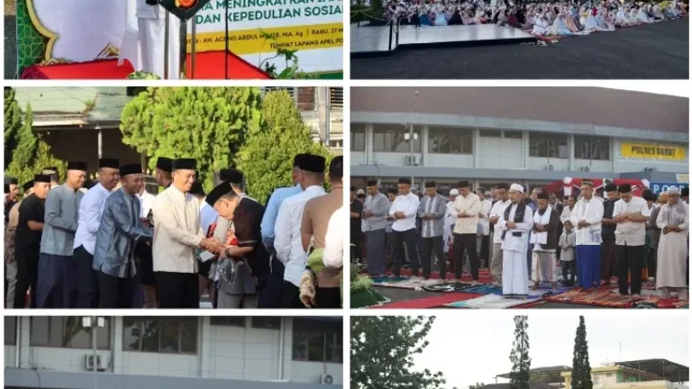 Polres Garut Gelar Sholat Idul Adha Bersama, Hangatkan Kebersamaan dengan Sajian Makanan Gratis untuk Jamaah