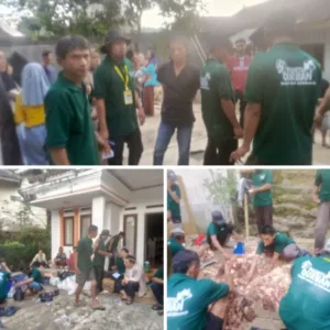 Penyerahan Daging Hewan Qurban di Desa Suka Mulya Berjalan Lancar, Warga Antusiasi Sambut Kebersamaan