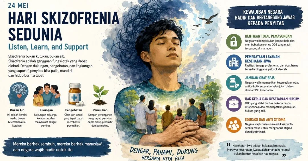 Hari Skizofrenia Sedunia: Negara Wajib Hadir untuk ODS