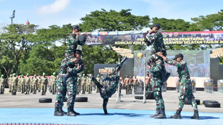 Sinergitas Kuat TNI-Pemerintah: Geladi Bersih Upacara Penyumpahan dan Penetapan Komcad ASN Sulsel TA 2026 Digelar
