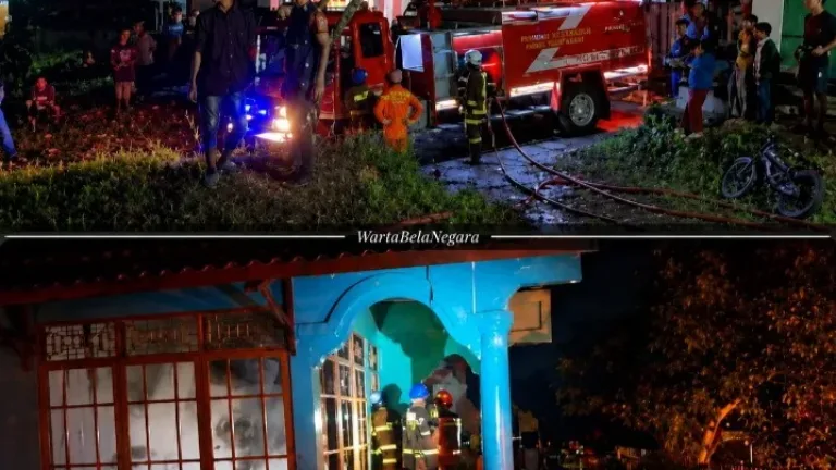 Damkarmat Garut Kerahkan 5 Unit Mobil Pemadam Di Malam Takbiran,Gerak Cepat Taklukkan Kebakaran Hebat di Karyamukti Banyuresmi