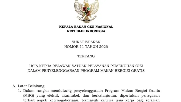 Relawan SPPG Resah soal Usia, Ini Isi Lengkap Edaran Baru BGN
