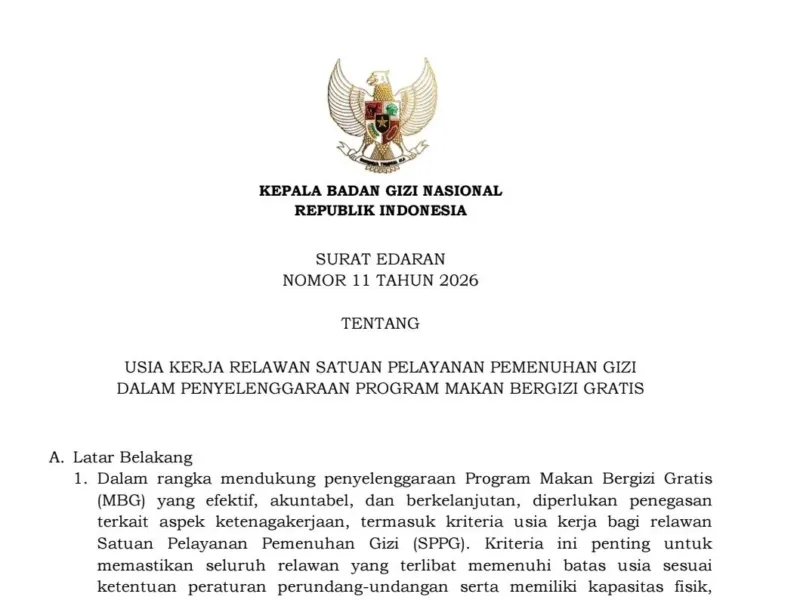 Relawan SPPG Resah soal Usia, Ini Isi Lengkap Edaran Baru BGN