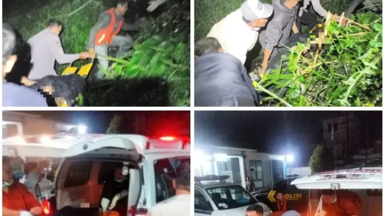 Polsek Bayongbong Evakuasi Perempuan yang Loncat dari Jembatan Sasak Besi