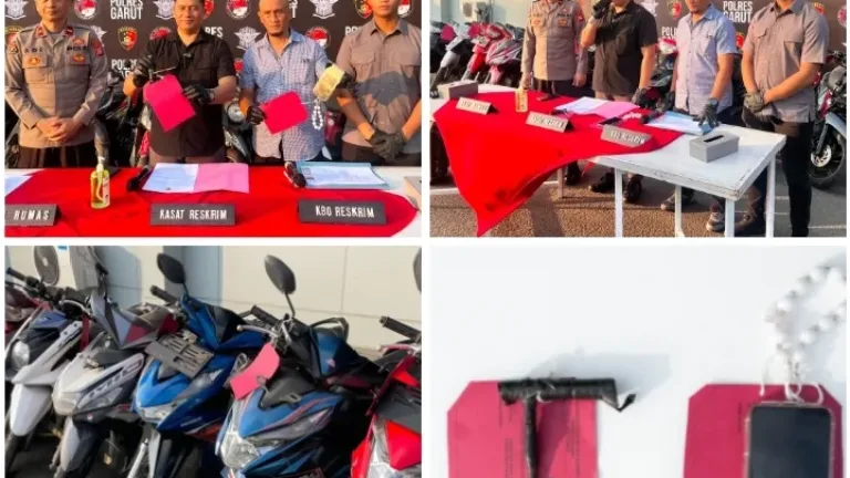 Tim Sancang Polres Garut Kembali Tangkap Pelaku Curanmor, 17 Sepeda Motor Berhasil Diamankan