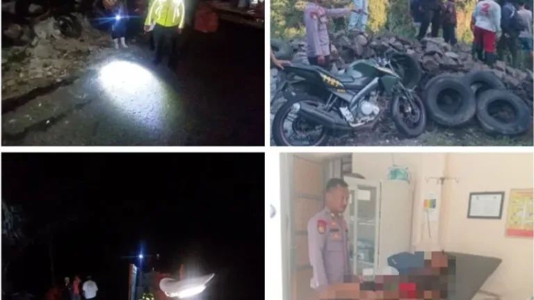 Kecelakaan di Tanjakan Pengantin, Polisi Lakukan Evakuasi dan Olah TKP.