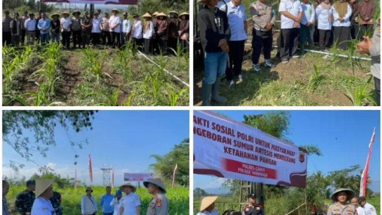 Polri Hadir Untuk Ketahanan Pangan, Polres Garut Bor Sumur Artesis Di Lahan Pertanian