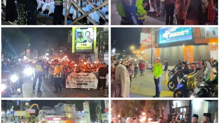 Polri Laksanakan Pengamanan Pawai Obor Sambut Tahun Baru Islam 1448 Hijriah di Kabupaten Garut