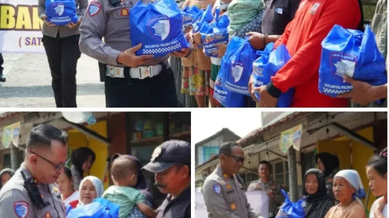 Polres Garut Gelar Bakti Sosial Pembagian Sembako Sambut Hari Bhayangkara ke-80