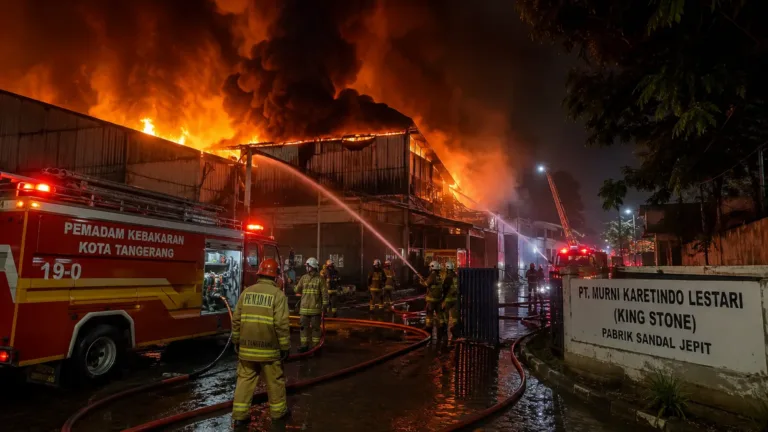 Pabrik Sandal di Tangerang Dilanda Kebakaran