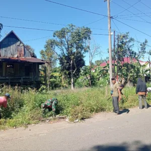 Budayakan Gotong Royong, Babinsa Kodim 1409/Gowa Bersama Perangkat Lingkungan dan Warga Cikoro Gelar Karya Bakti