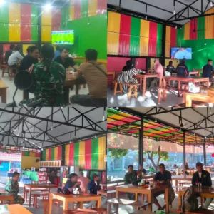 Dua Titik Kemeriahan: Personel Kodim 1409/Gowa Gelar Nobar Bola Gembira Piala Dunia 2026 Bersama Warga