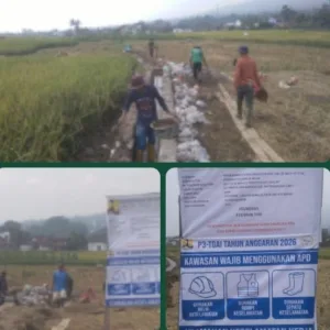 Pelaksanaan Program P3-TGAI Tingkatkan Kualitas Jaringn Irigasi di Desa Karyajaya