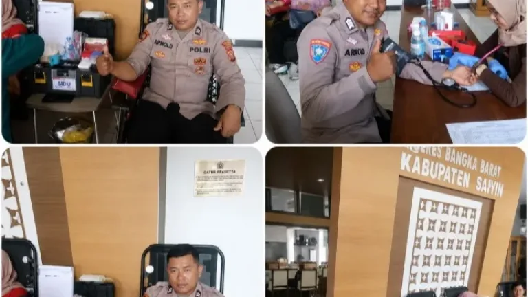 Anggota Polsek Tarogong Kidul Ikut Berpartisipasi Donor Darah Membantu Dalam Kemanusiaan