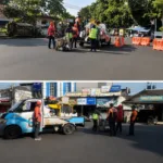 Pengecatan Marka Jalan di Pertigaan Jalan Patriot, Dishub Garut Tingkatkan Keselamatan dan Ketertiban Lalu Lintas