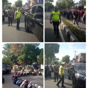 KBO Lantas Polres Garut Terjunkan 15 Personel Amankan Aksi Ratusan Mahasiswa, Arus Lalu Lintas Tetap Lancar