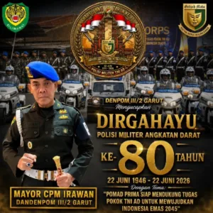 Media Warta Bela Negara Biro Garut Mengucapkan Dirgahayu Polisi Militer Angkatan Darat Ke-80 Tahun