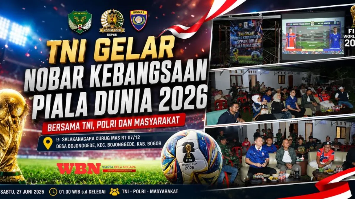 Dandim Depok Gelar Nobar Kebangsaan Piala Dunia 2026 Bersama Warga Bojonggede