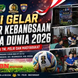 Dandim Depok Gelar Nobar Kebangsaan Piala Dunia 2026 Bersama Warga Bojonggede
