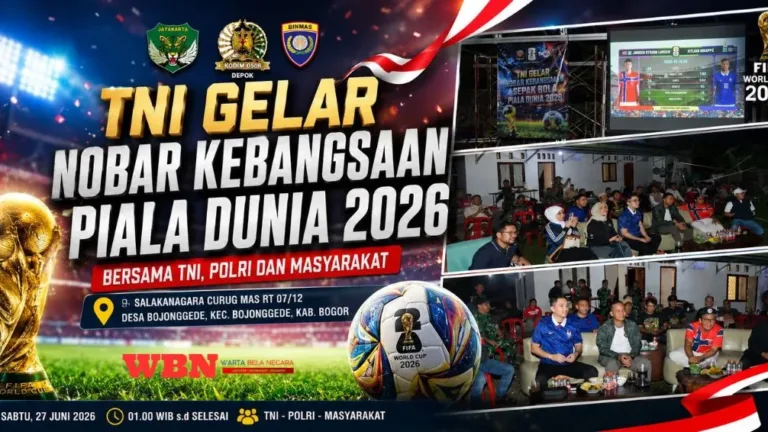 Dandim Depok Gelar Nobar Kebangsaan Piala Dunia 2026 Bersama Warga Bojonggede