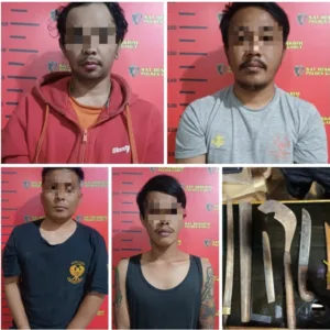 Dari Lahan Parkir berujung Penganiayaan Berat di Wanaraja, Polisi Amankan Empat Tersangka dan Sita Senjata Tajam