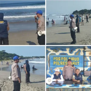 Pengunjung Meningkat, Satpolairud Polres Garut Perketat Patroli dan Pengamanan Pantai Selatan Garut