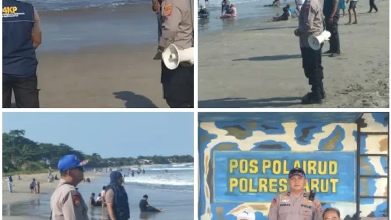 Pengunjung Meningkat, Satpolairud Polres Garut Perketat Patroli dan Pengamanan Pantai Selatan Garut