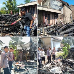 Rumah Panggung di Kadungora Ludes Terbakar, Polisi Lakukan Olah TKP dan Pendataan Korban