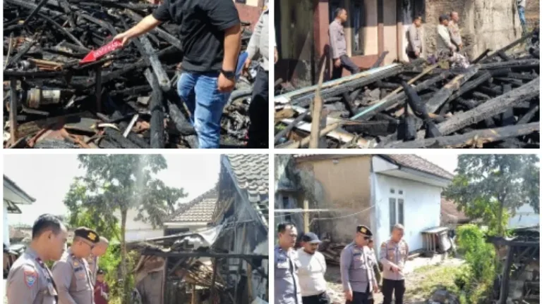 Rumah Panggung di Kadungora Ludes Terbakar, Polisi Lakukan Olah TKP dan Pendataan Korban